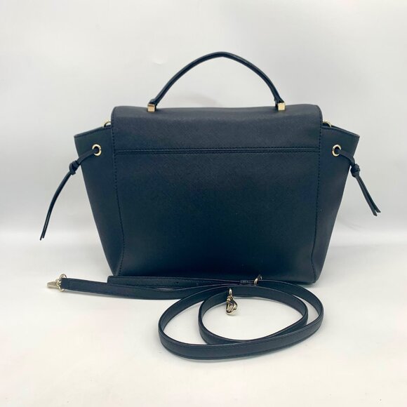 Kate Spade Laurel Way Black Saffiano Leather Lilah Crossbody Satchel - Picture 2 of 10